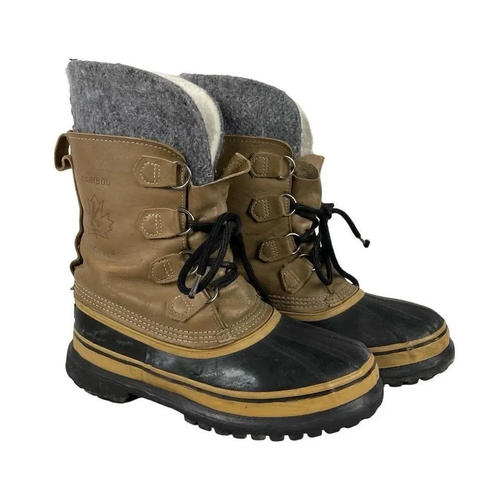 Sorel Caribou Leather Waterproof Wool Lined Boot - Men’s 8